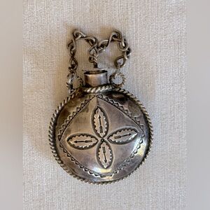 Early 20th Century Navajo  Silver Tobacco Canteen.